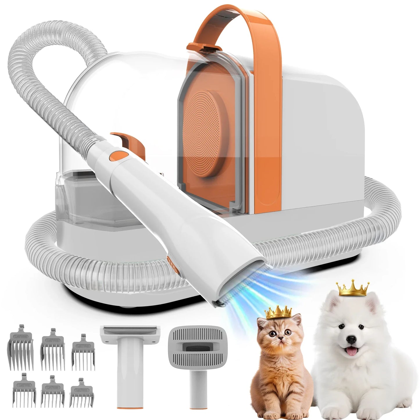 Dog Grooming Vacuum Kit with Clippers | 12000Pa Suction, Low Noise, All-in-One Pet Grooming & De-Shedding System